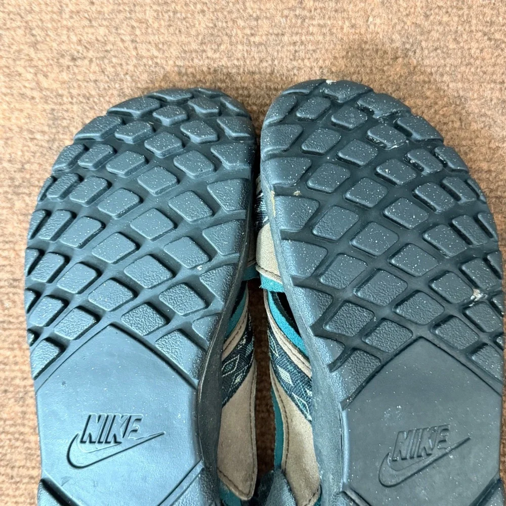 Nike ACG Vintage Sandals Mens 8 Teal Tan Black Strappy Hiking Water Shoes‎ 90s